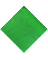 Green cotton bandana napkin on white background