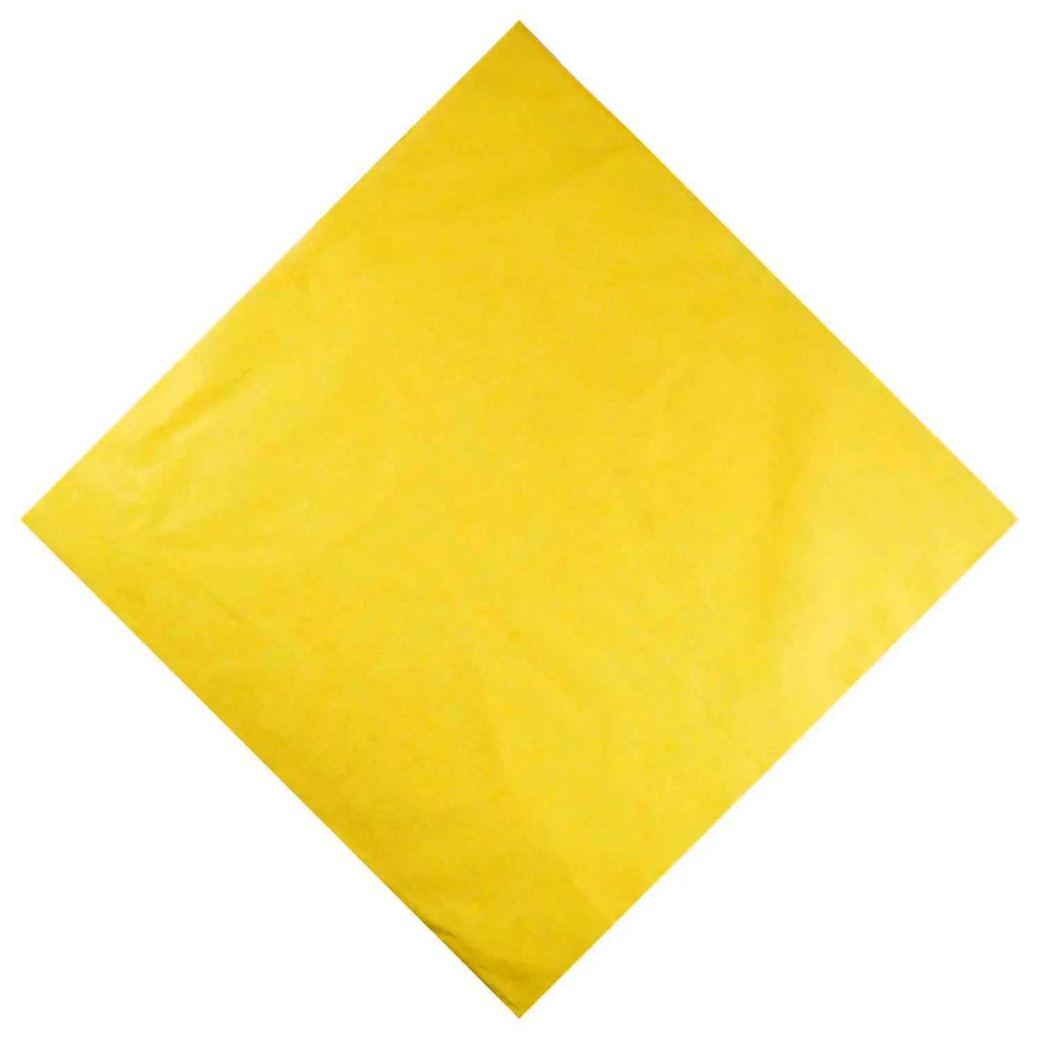 Yellow cotton bandana envelope with white background for Plain Solid Bandana 100% Cotton Square Bandanna.