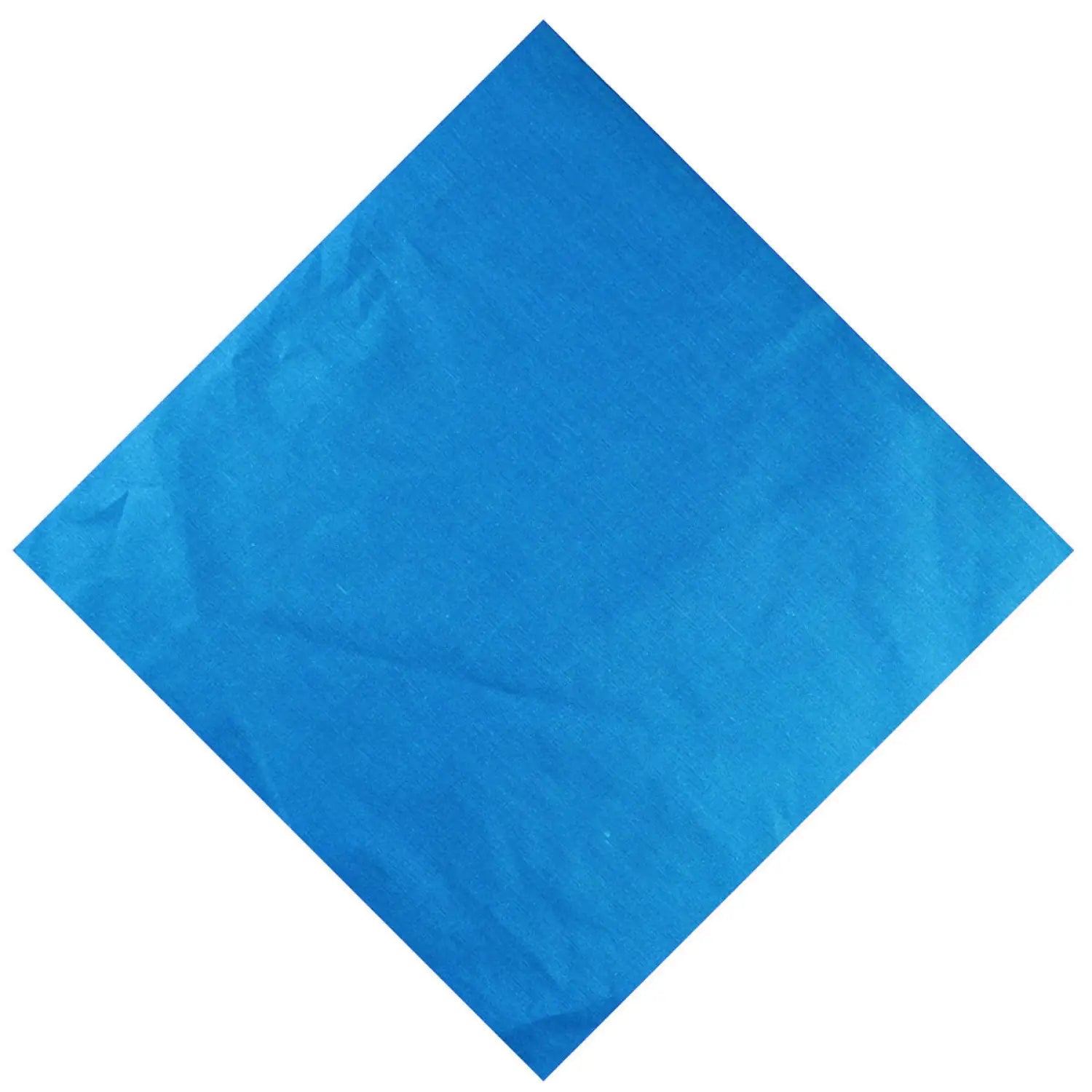 Blue cotton bandana on white background - Plain Solid Bandana 100% Cotton Square Bandanna