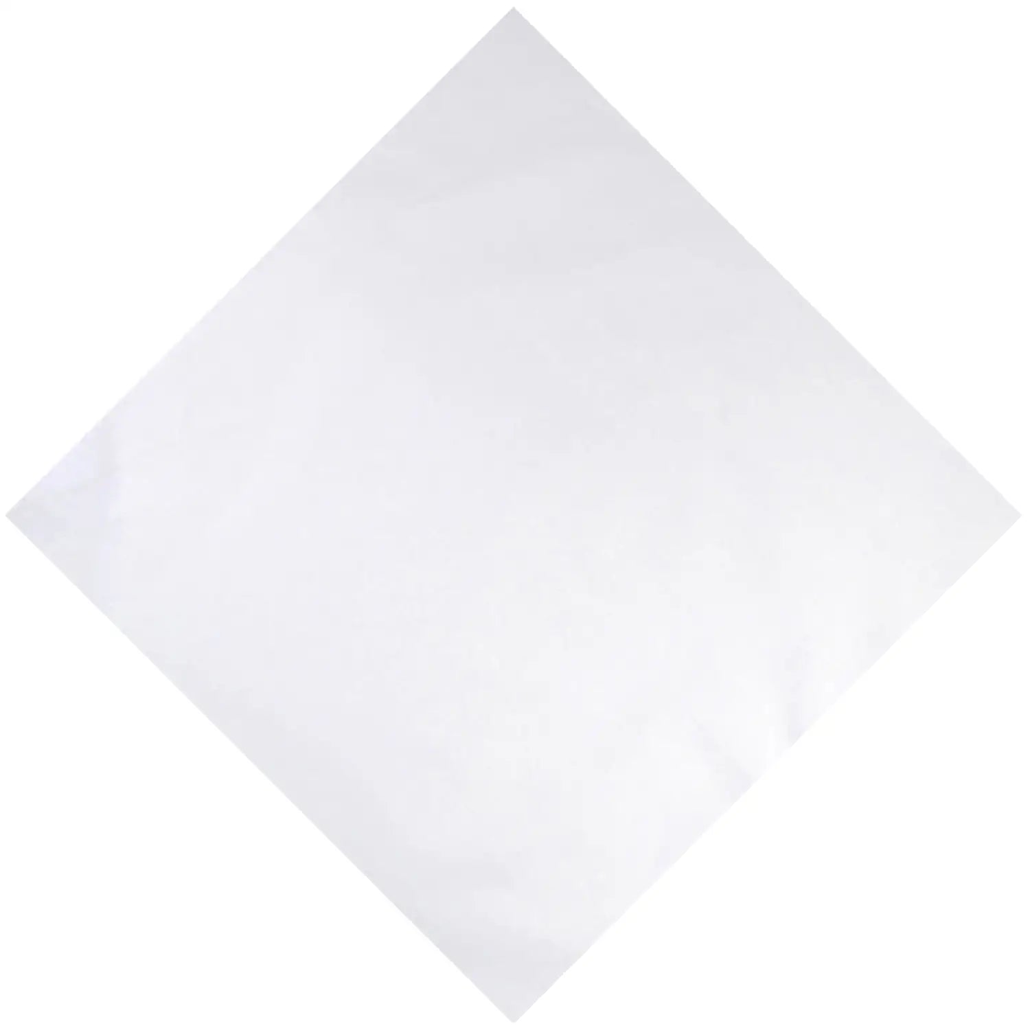 White cotton square bandana on white background