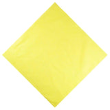 Yellow paper napkin on white background, Plain Solid Bandana 100% Cotton Square Bandanna.