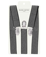 Black suspender with white label, 5cm width plain Y-shape trouser braces for unisex