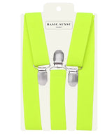 5cm Width Plain Y-Shape Trouser Braces with Lime Suspender