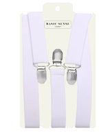 Plain Y-Shape 2.5cm Width Trouser Braces in White for all sizes