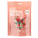 Poinsettia Print Christmas Copper-Infused Face Mask Covering floral design.