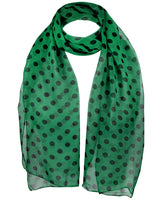 Polka dot chiffon scarf with black polka dots