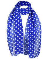 Blue and white polka dot chiffon scarf - Classic 50s & 60s style