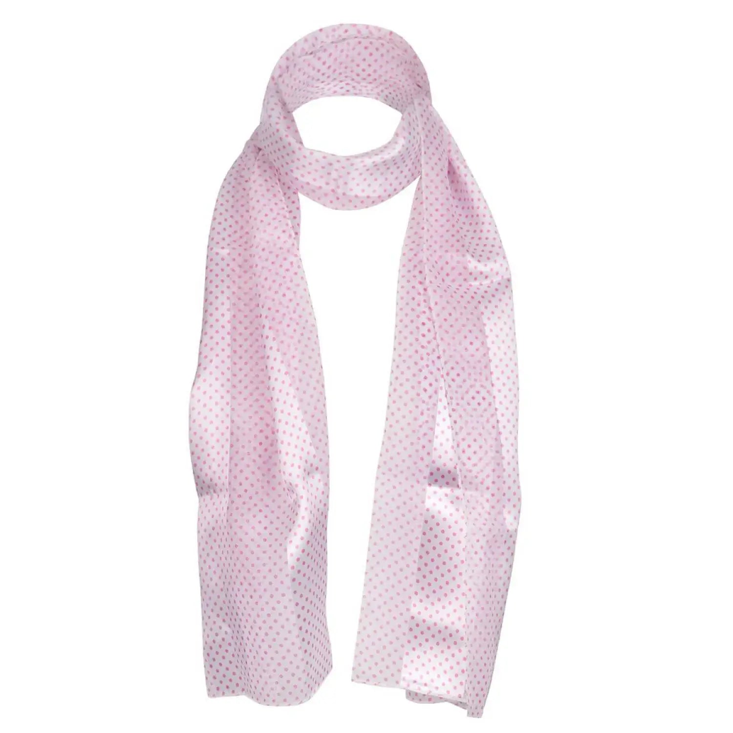 Pink Polka Dot Satin Scarf
