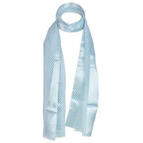 Polka Dot Satin Lightweight Scarf with Blue Polka Dots