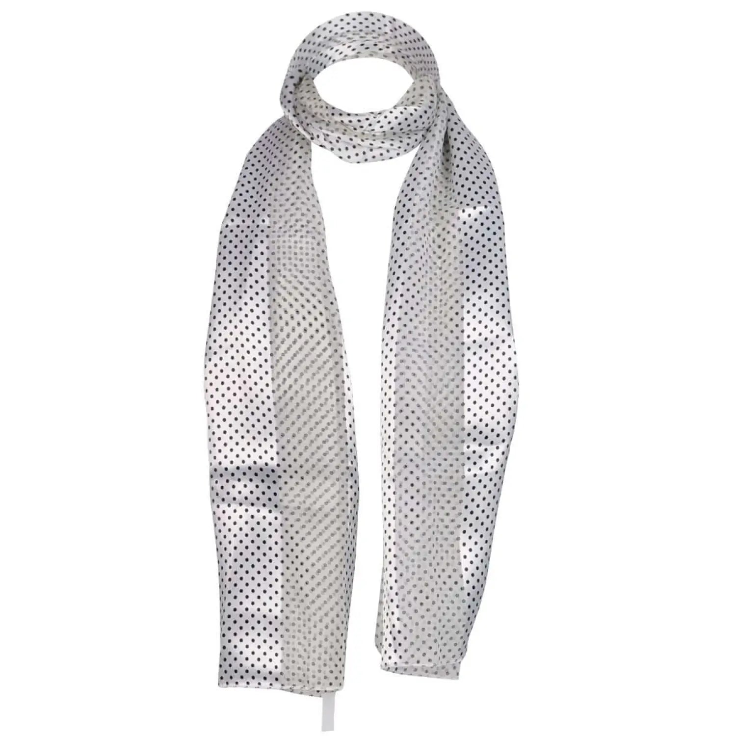 White polka dot satin scarf - Polka Dot Satin Silky Lightweight Scarf