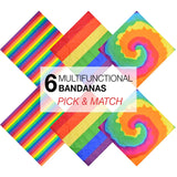 Multicultural pandas colorful background with Pride Rainbow Flag Bandana Set