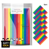 Pride Rainbow Flag Bandana Set - 6 pack of colorful paper strips