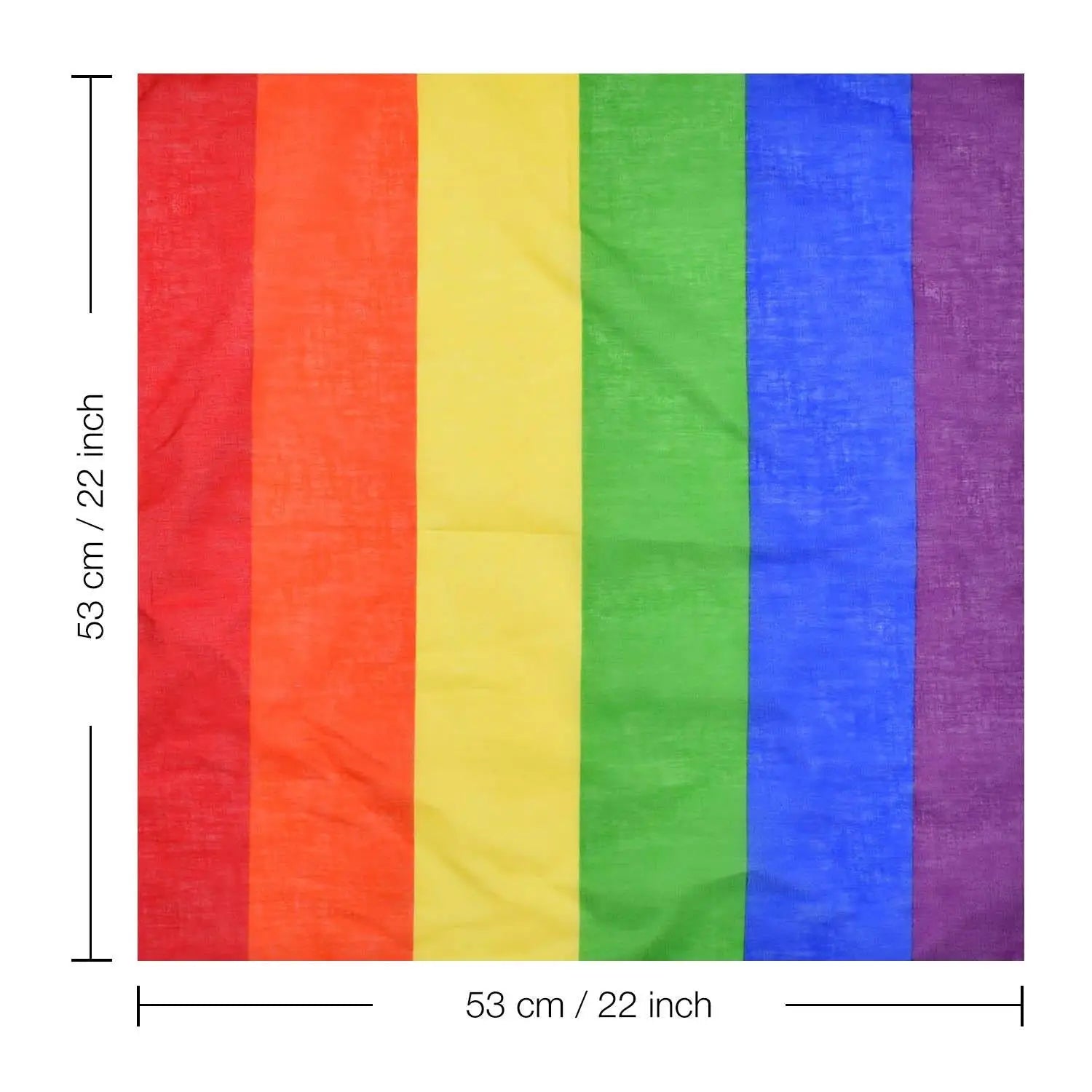 Pride Rainbow Flag Bandana Set - Close-up width measurement.