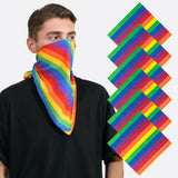Man wearing Pride Rainbow Flag neck gaiter from 6pc Multifunctional Headwear set.