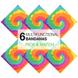 Pride Rainbow Flag Bandana Set - 6 Multifunctional Rainbow Swirls