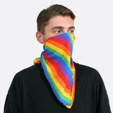 Rainbow print bandana - man wearing colorful neck gaiter