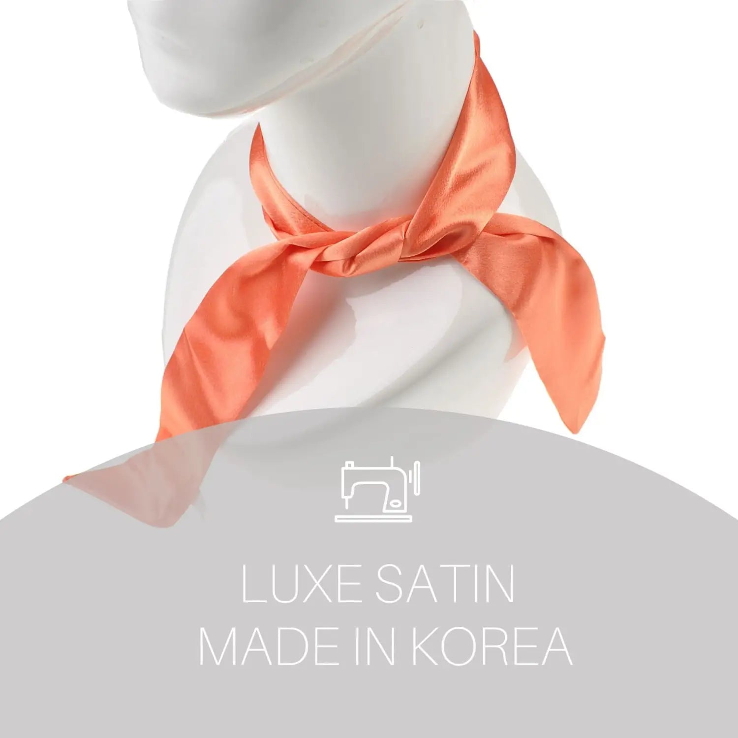 White man wearing orange ribbon - Retro Silky Satin Skinny Sash Scarf