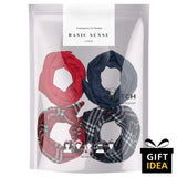Four scarves in a bag as part of Retro Tartan & Plain Wire Headband Set.