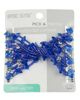 Rhinestone beads twin magic hair combs with blue bow and crystals