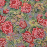 Rose & ditsy floral print scarf with red and green flowers