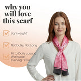 Rose Print Scarf with Black Border and Satin Stripe Finish - Scarves