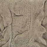 Close up of lightweight knitted ruffled scarf in a product named ’Ruffled Knitted Scarf for Autumn & Winter’