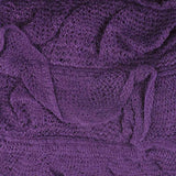 Lightweight knitted purple blanket for autumn and winter