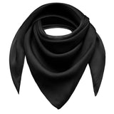 SALE Chiffon Square Scarf Lightweight Chic, Black on white background