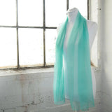 Classic Plain Chiffon Lightweight Scarf in Mint Color on Mannequin