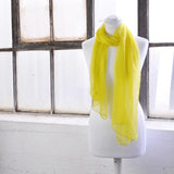 SALE Classic Plain Chiffon Scarf in Yellow, mannequin wearing scarf