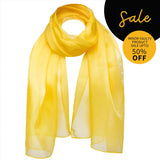 SALE Classic Plain Chiffon Scarf with Black Circle Detail in Yellow