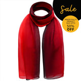 SALE Classic Plain Chiffon Scarf Two Tone Red - Scarves