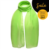 SALE Classic Plain Chiffon Scarf Unisex Lightweight Scarves Light Green - Scarves