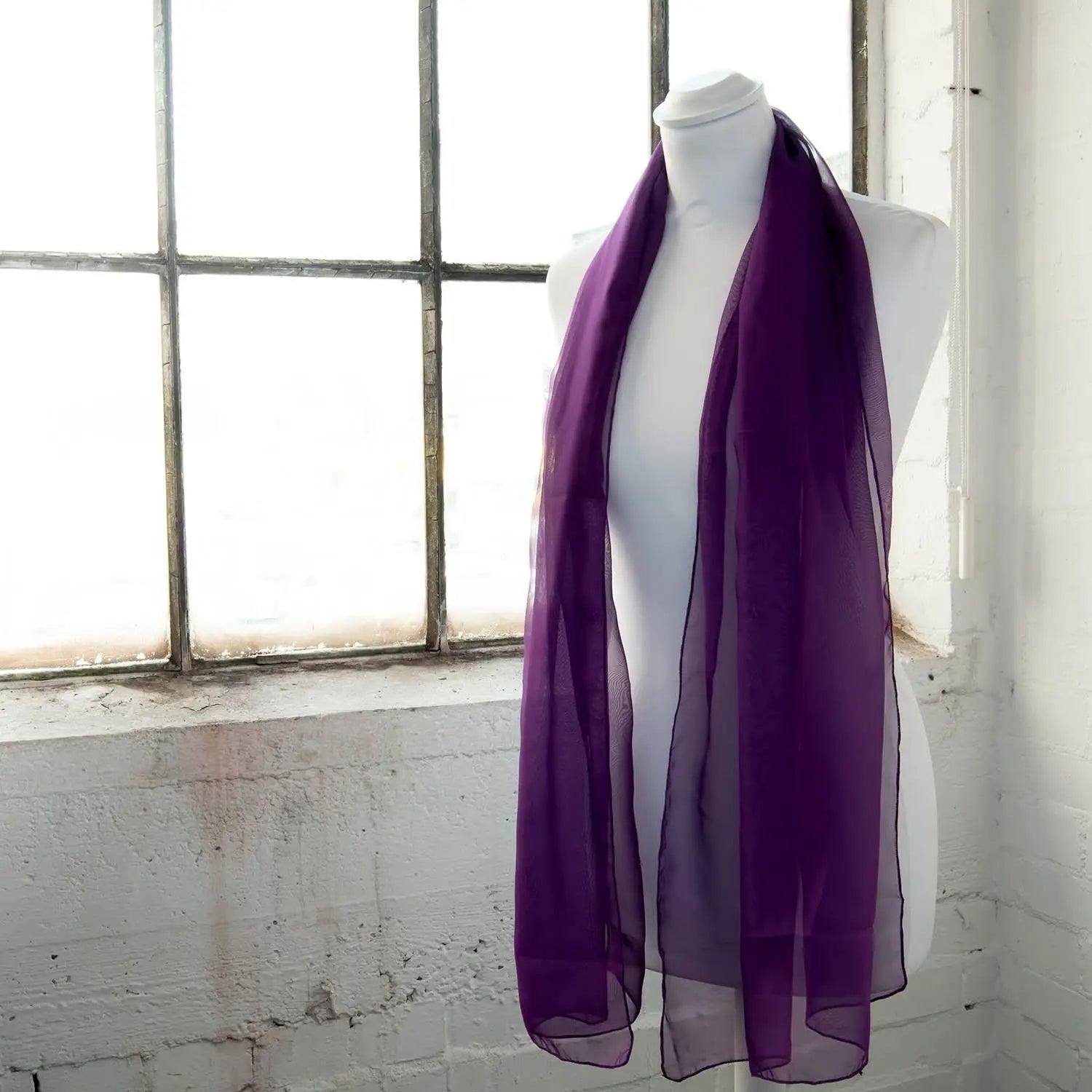 SALE Classic Plain Chiffon Scarf Unisex Scarves Plum