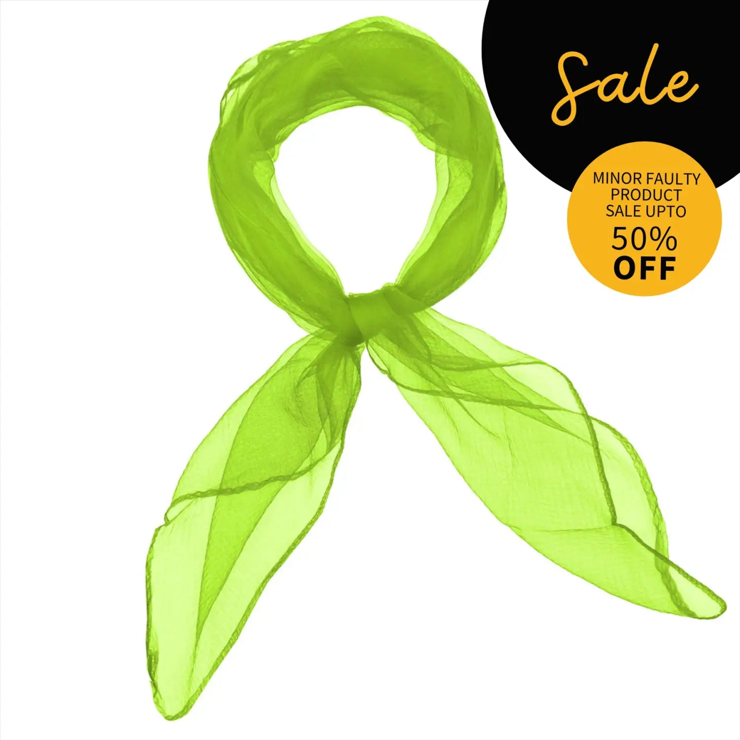 SALE Classic Plain Square Chiffon Scarf Light Green - Scarves