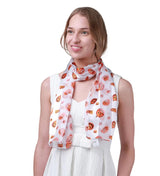 Floral scarf with orange poppy pattern, includes minor faults, perfect for Halloween