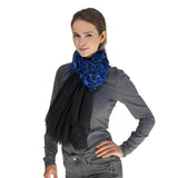 SALE Leopard Scarf, Animal Two Tone Shade Ombre Oversized Scarves, Royal Blue