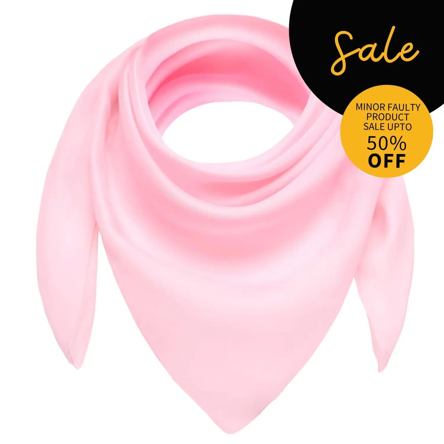 Pink chiffon square lightweight scarf with black circle design - SALE item