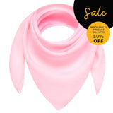 Pink chiffon square lightweight scarf with black circle design - SALE item