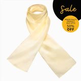 SALE Plain Pure Mulberry Silk Scarf Lightweight Soft Skin Friendly Scarves Ivory - Scarves