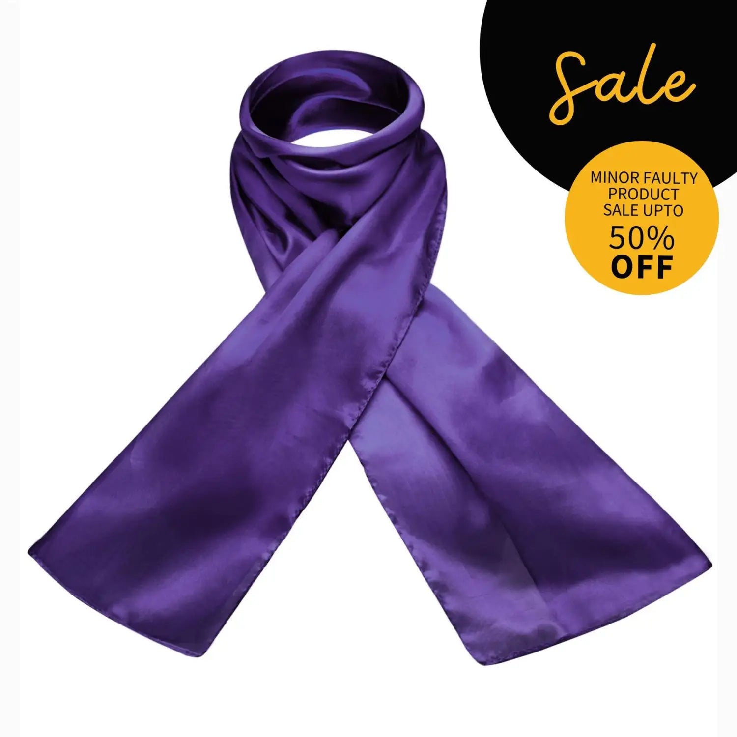 SALE Purple Mulberry Silk Scarf with Black Circle Design