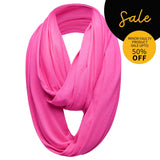 SALE Plain Snood Scarf Cotton Rich Circle Loop Scarves Fuchsia - Snoods