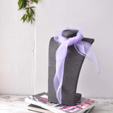 Grey hat with purple ribbon on top paired with SALE Plain Square Chiffon Neck Scarf.