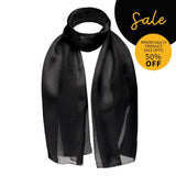 SALE Shiny Satin Stripe Scarf in Black.