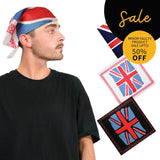 Union Jack Flag Cotton Bandana Variety - Man wearing a Banda Banda hat