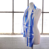 Silky satin Saltire Scotland flag scarf on mannequin