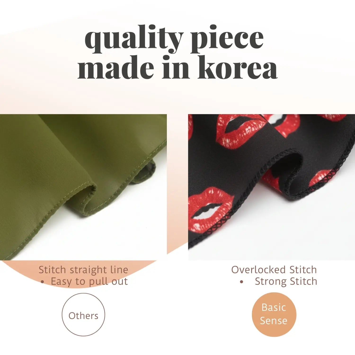 Satin Lightweight Scarf with Kiss Mark Design - Scarves