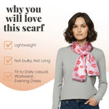 Satin Lightweight Scarf with Kiss Mark Design - Scarves