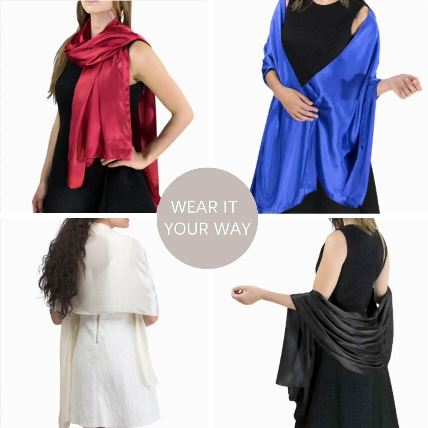 Satin Shawl for Weddings & Parties – Luxurious Fabric Perfect Hemming - Shawls & Wraps