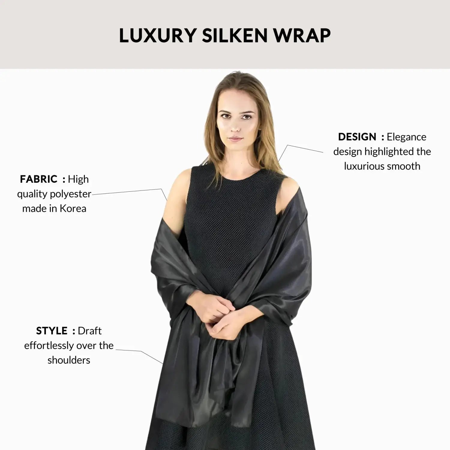 Satin Shawl for Weddings & Parties – Luxurious Fabric Perfect Hemming - Shawls & Wraps